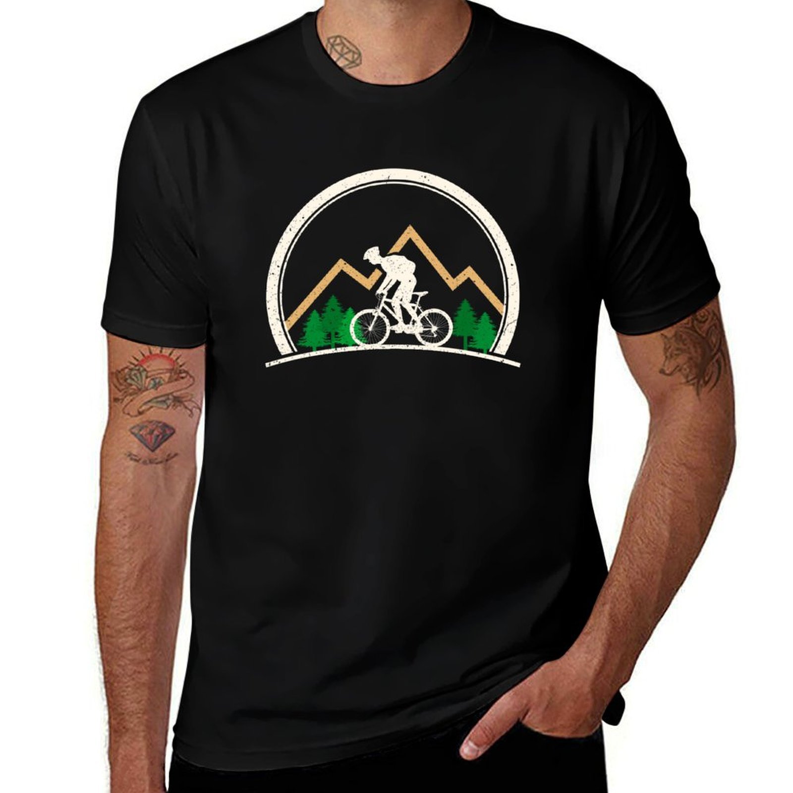 Mountain Biking Extreme - Kaos Pria Gaya Retro Sepeda Gunung