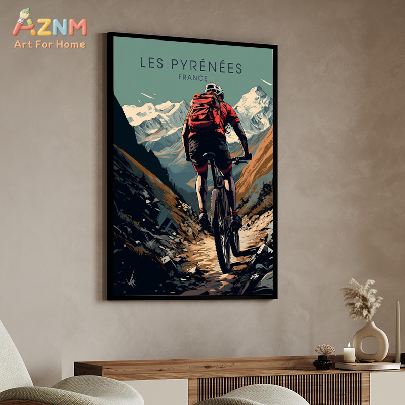 AZNM Seni Dinding Kanvas Seped - Mountain Biking Extreme ulasan dan harga