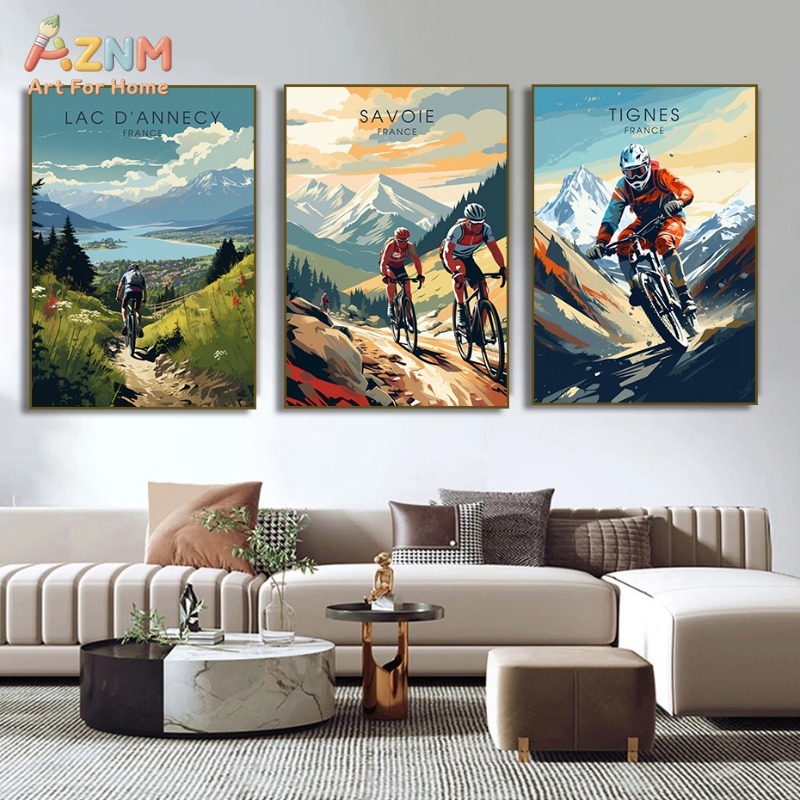 AZNM Seni Dinding Kanvas Seped - Mountain Biking Extreme ulasan dan harga