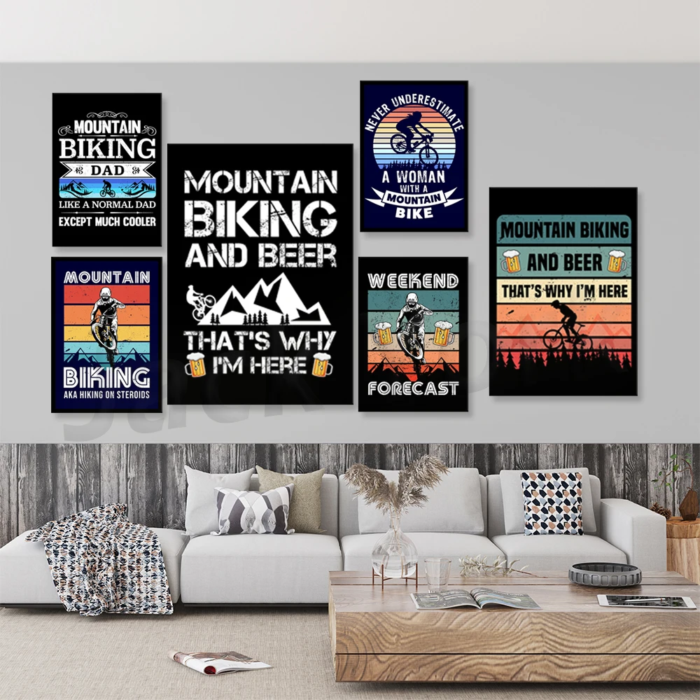 Lukisan Kanvas Cetak Sepeda Gu - Mountain Biking Extreme ulasan dan harga