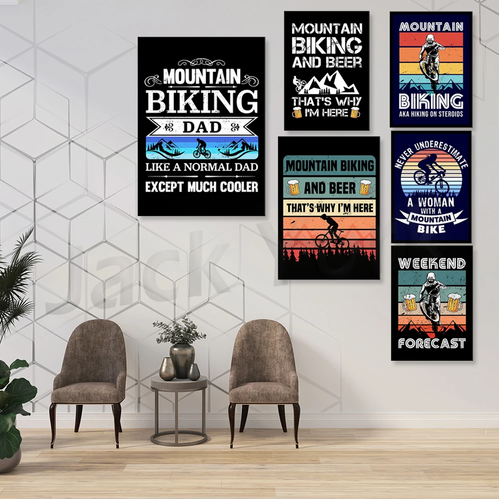 Lukisan Kanvas Cetak Sepeda Gu - Mountain Biking Extreme ulasan dan harga